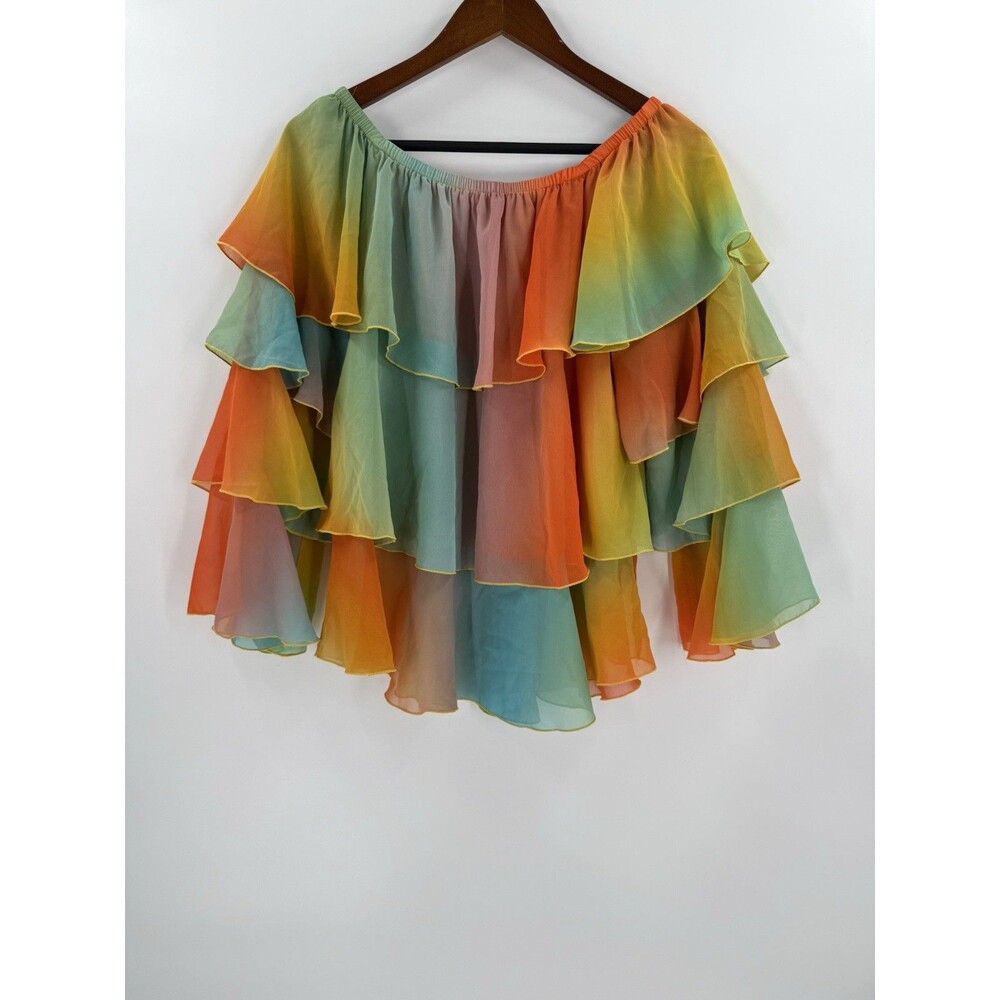 Show Me Your MuMu Multi-Color Layered Off-Shoulder Ruffle Top